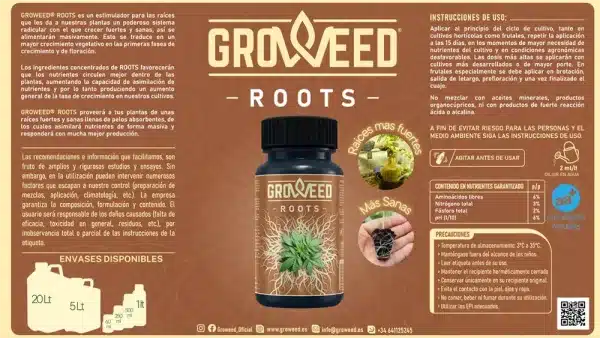 Ficha técnica del producto Groweed® Roots